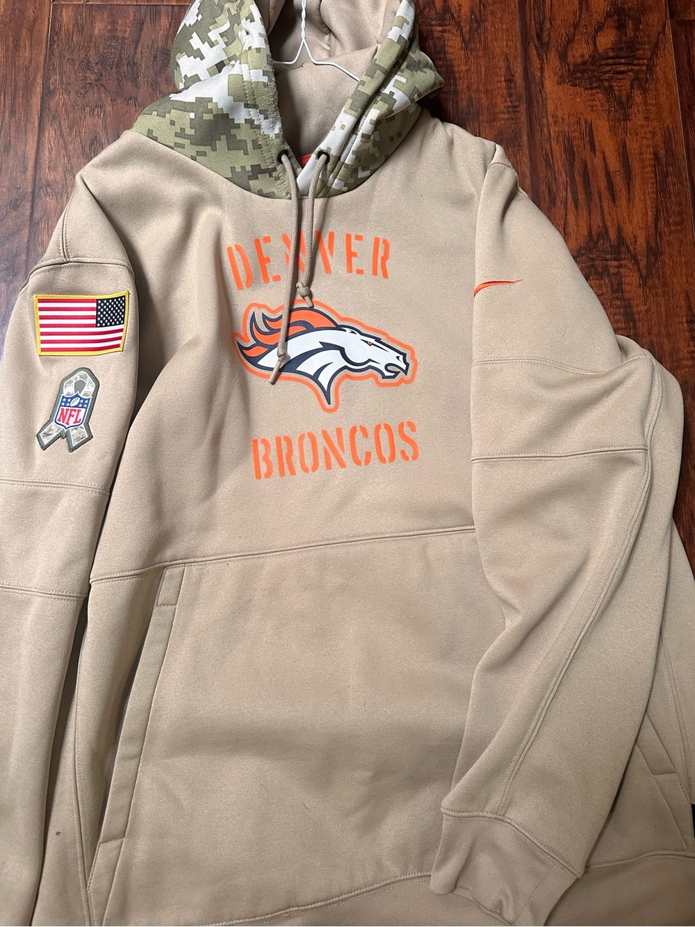 Denver Broncos Men's Salute to Service Tan Fleece Hoodie Sweatshirt